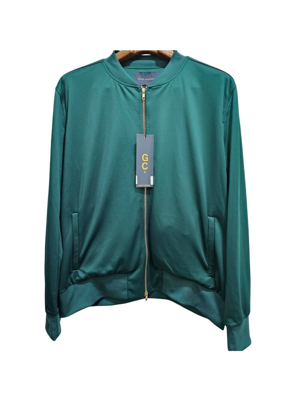 GOOD COUNSEL track jacket Size XL Green Gold New